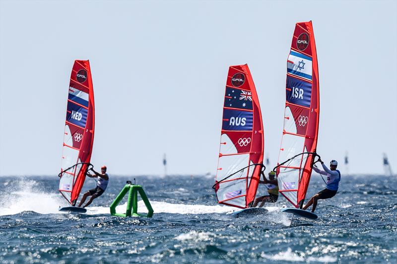 NED,AUS, and ISR - Final Mens Windsurfing  - iQFoil - Day 7 - Marseille - Paris2024 Olympic Regatta - August 3, 2024 photo copyright World Sailing / Sander van der Borch taken at  and featuring the iQFoil class