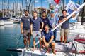 The Poulpito crew standing on the bow ahead of their second Hobart  © CYCA | Salty Dingo