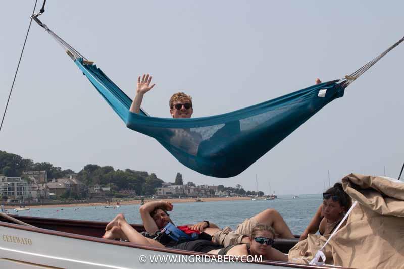 Chilling on Cetewayo on Cowes Week day 5 - photo © Ingrid Abery / www.ingridabery.com