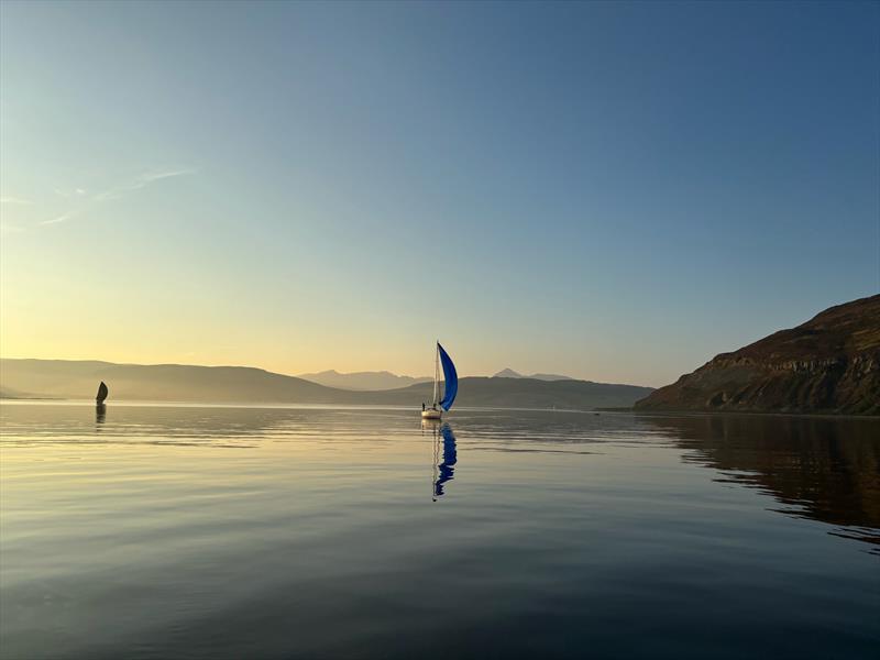 Ghosting past Holy Island during the Scottish Two Handed Race at Largs Regatta Festival 2024  - photo © Marc Turner and Carolyn Elder