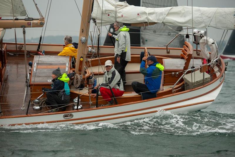 Jamestown's Steve Frary and crew aboard the Herreshoff Bounty Ketch Arrluuk race in the 2023 PHRF Spinnaker 3 Division - photo © Sail Newport