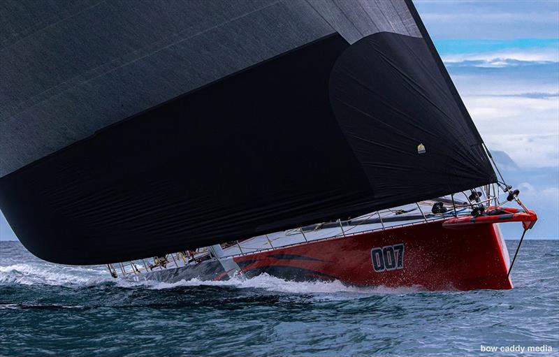 2024-2025 Audi Centre Sydney Blue Water Pointscore - Tollgate Islands Race - Comanche passing through Sydney Heads to the finish photo copyright Bow Caddy Media taken at Cruising Yacht Club of Australia and featuring the IRC class