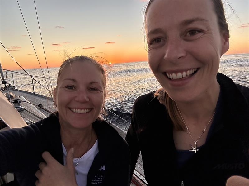 Maud Demazure and Saskia Groen-In't-Woud - sunset during a race on Celeste - Melbourne Osaka Cup - photo © Celeste