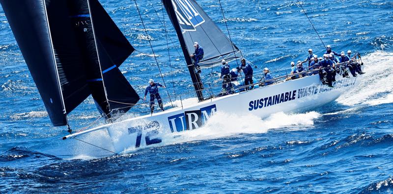 URM Group working on a few sail changes after passing through Sydney Heads - photo © Carlo Borlenghi / ROLEX