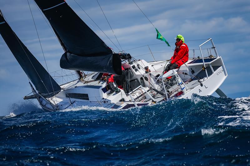 Mistral sailing around Tasman Island - 2024 Rolex Sydney Hobart Yacht Race photo copyright CYCA | Salty Dingo taken at Cruising Yacht Club of Australia and featuring the IRC class