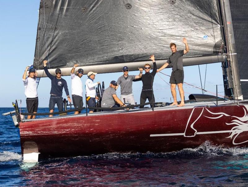 Ino Noir crew after completing their race - 2025 RORC Transatlantic Race - photo © Arthur Daniel / RORC