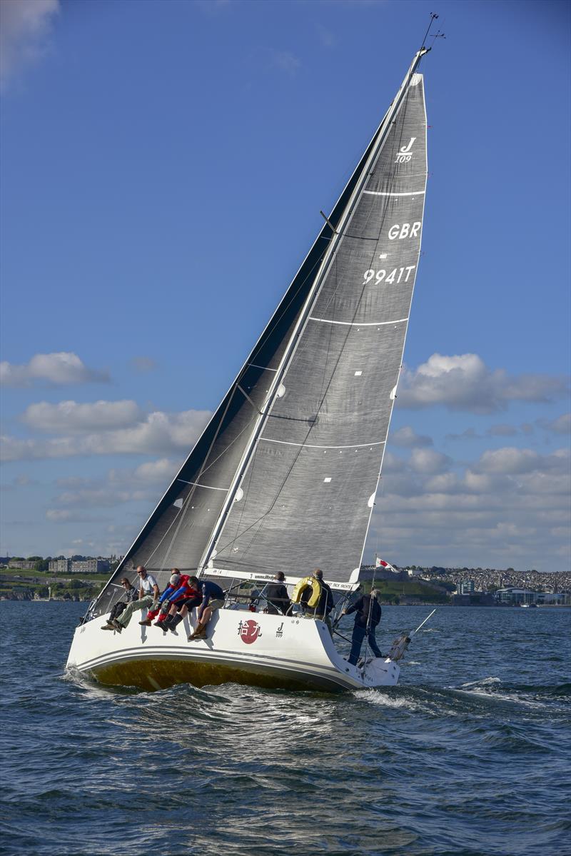 2023 Wolf Rock race winner, the J109 Ju Kyu owned by Peter Rowe photo copyright Jerry Lock taken at Royal Western Yacht Club, England and featuring the J109 class