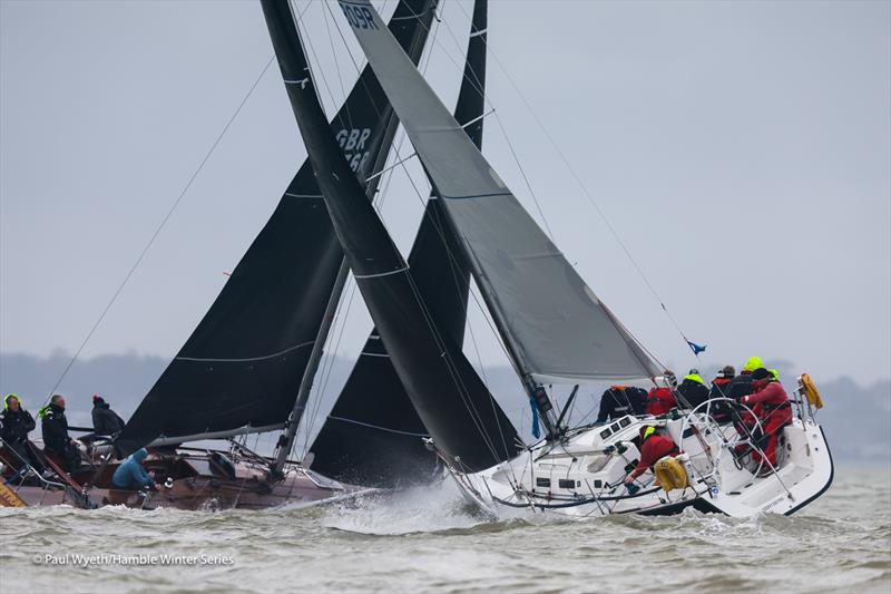 Jybe Talkin, Wavetrain - Hamble Winter Series 2024 Race Week 8 photo copyright Paul Wyeth / www.pwpictures.com taken at Hamble River Sailing Club and featuring the J109 class