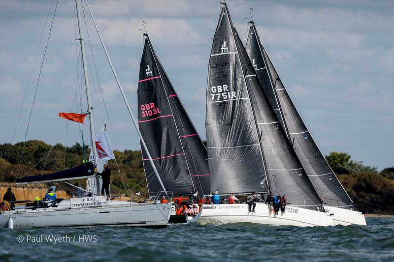 J111 Start during Hamble Winter Series 2024 Race Week 1 - photo © Paul Wyeth / HWS