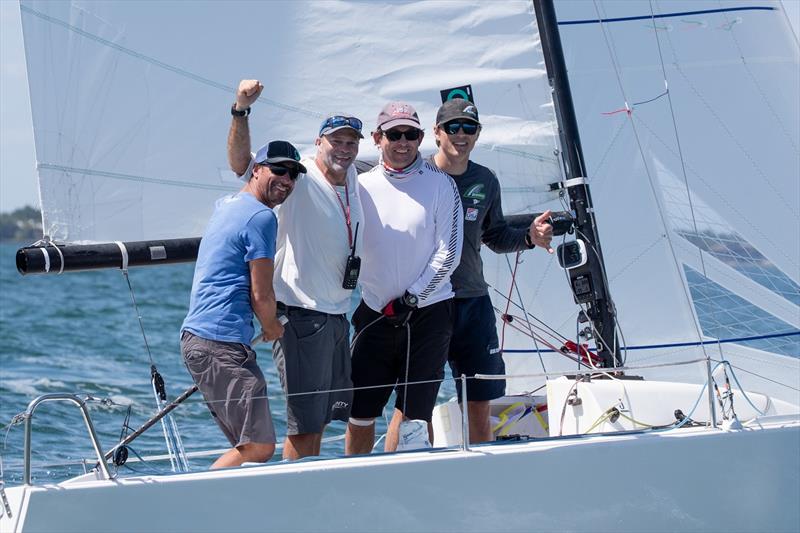 Travis Odenbach and crew on 'Honey Badger' win J/70 Class - Bacardi Cup Invitational Regatta - photo © Matias Capizzano