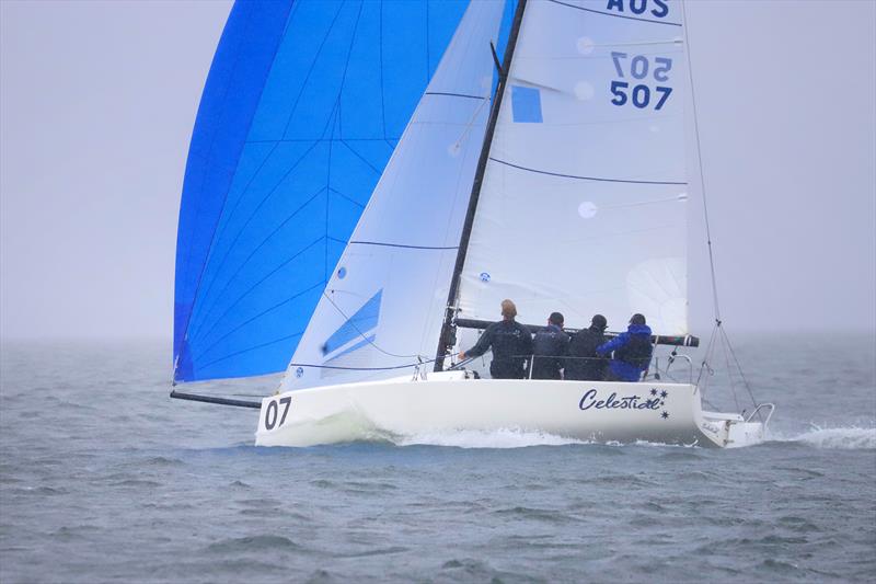 Sail Port Stephens Bay Series  - J70 Celestial photo copyright Promocean Media taken at Newcastle Cruising Yacht Club and featuring the J70 class