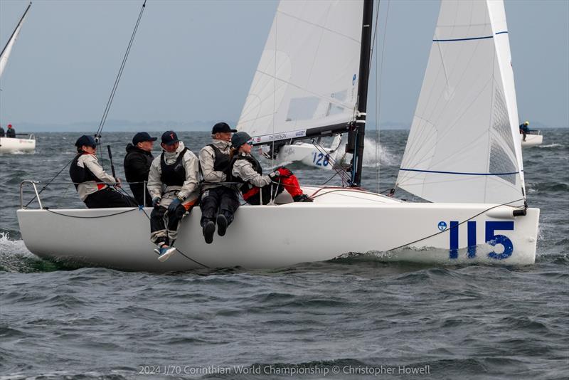 Great Britain's Ian Dobson, Charlie Thompson, Oli Wells, Simon Potts and Margarida Lopes during the J/70 Corinthian Worlds - photo © Christopher Howell