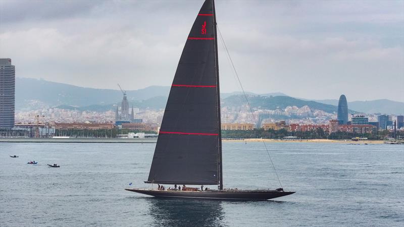 No wind on day one of the J Class Barcelona Regatta 2024 photo copyright Sailing Energy taken at Real Club Nautico de Barcelona and featuring the J Class class