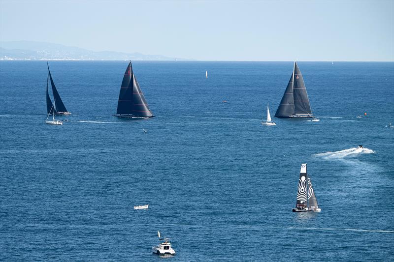 Rainbow, Velsheda, and Svea. J Class World Championship - October 8, 2024 - Barcelona photo copyright Ricardo Pinto / America's Cup taken at Real Club Nautico de Barcelona and featuring the J Class class