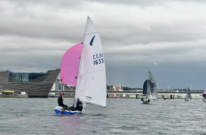 Kestrel Nationals 2024 at Royal Tay - Barnett chasing Murdoch in the  long distance race which took the fleet west through the road bridge for a circuit off the V&A Dundee. Both were OCS! - photo © Le Mare