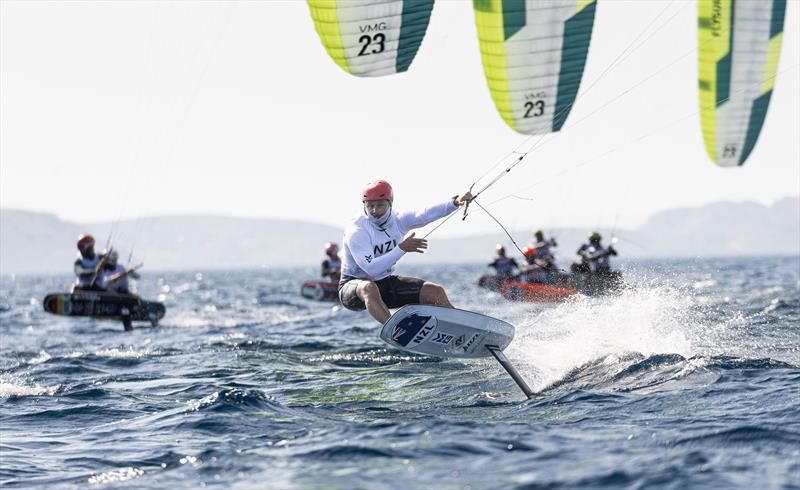 Lukas Walton-Keim (NZL) - Mens Kiteboard - Paris 2024 Olympic Test Event -  Day 2 - July 10, 2023 - photo © World Sailing