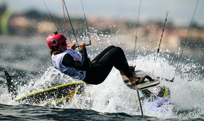 2024 Formula Kite Europeans Day 1: Lucy Bilger (NZL) on the edge of control - photo © IKA Media / Robert Hajduk