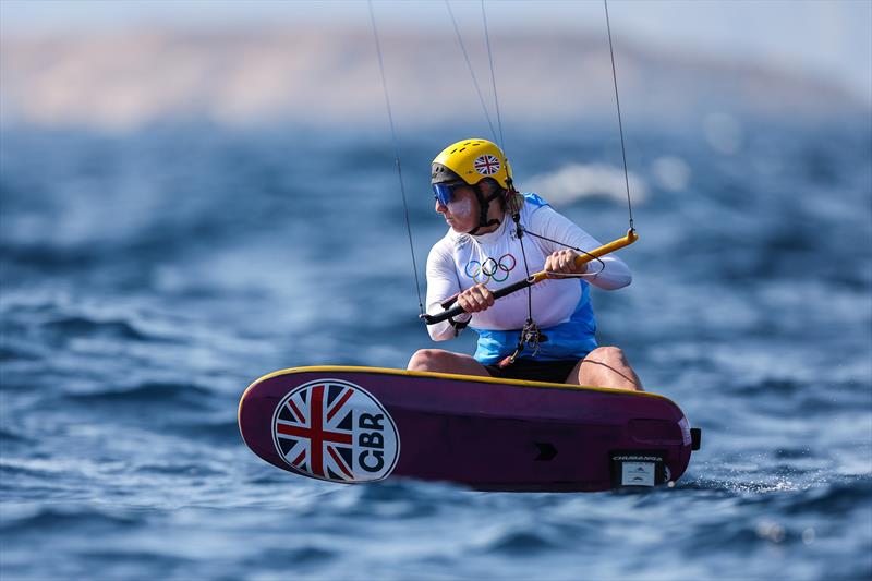 Ellie Aldridge (GBR) wins Women's Kite gold at the Paris 2024 Olympics photo copyright World Sailing / Sander van der Borch taken at  and featuring the Kiteboarding class