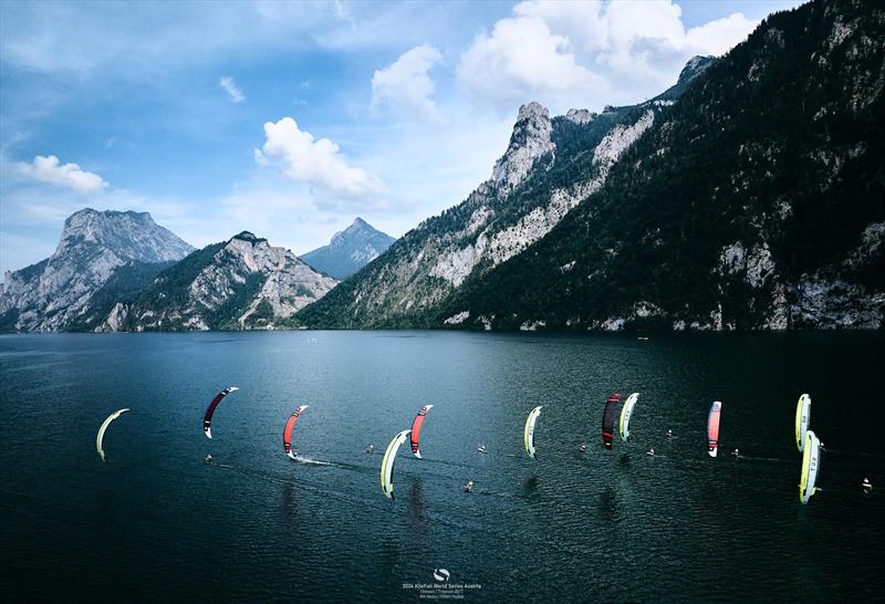 An array of new colours and new kite designs on the race track - 2024 KiteFoil World Series Austria - photo © IKA media/ Robert Hajduk