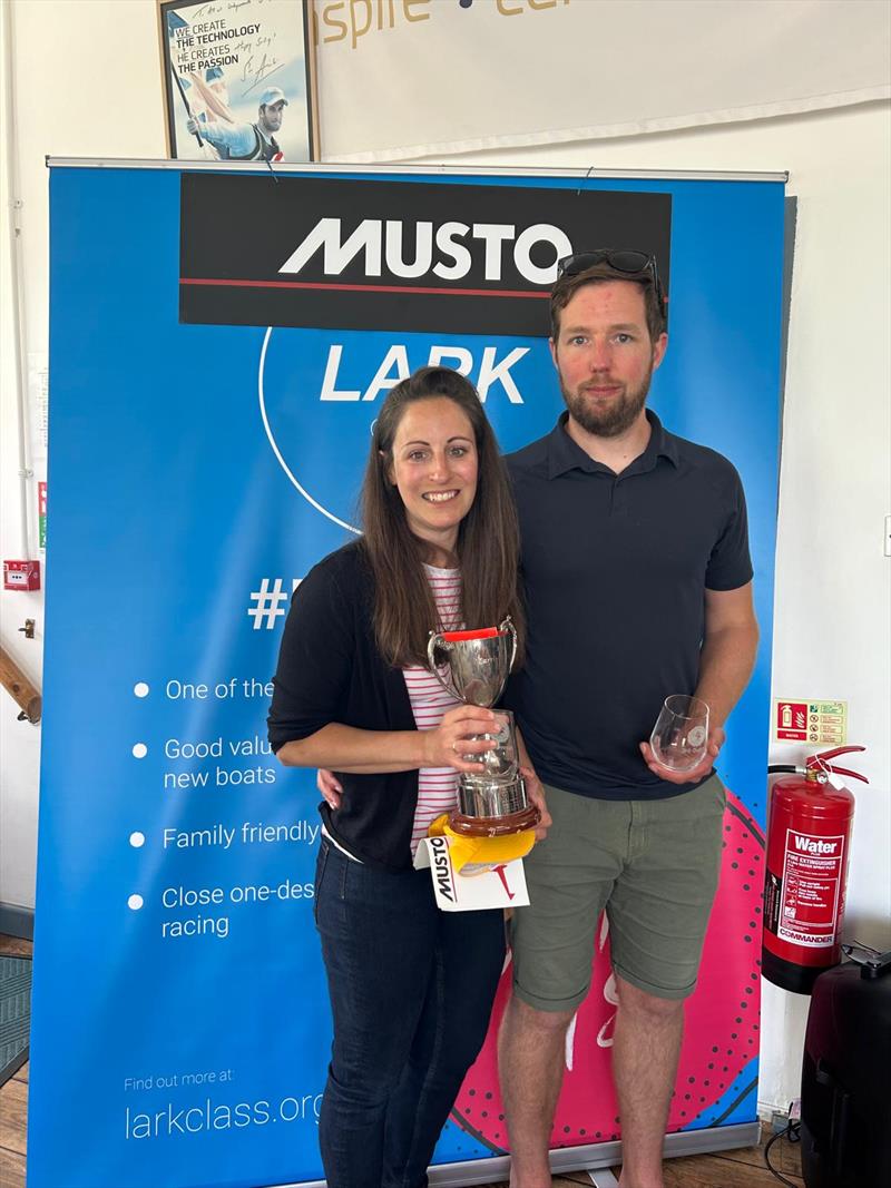 Ed Bradburn Holly Evans finish 2nd in the Musto Lark National Championships at Weymouth photo copyright Robert Deaves / www.robertdeaves.uk taken at Weymouth Sailing Club and featuring the Lark class