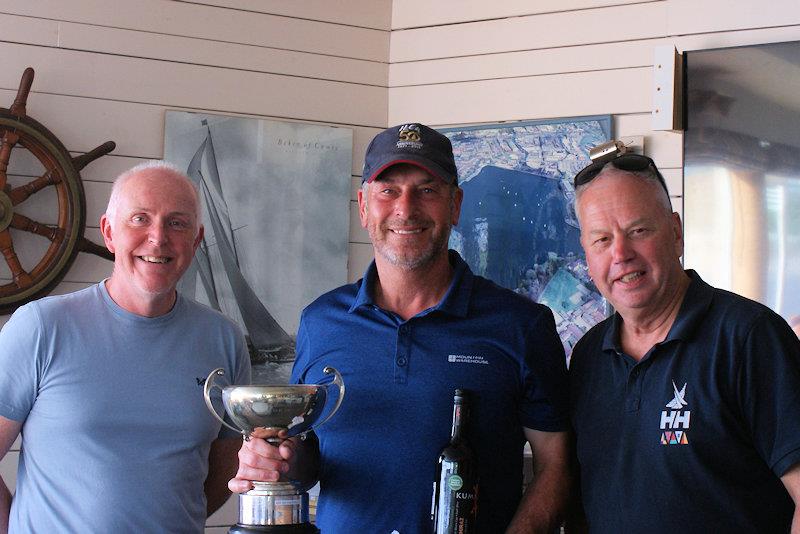 (L-R) Mike Homer, John Ling (winner) and Mark McKeever - ILCA Midland Grand Prix at Midland SC sponsored by Sailingfast - photo © Ross Forbes