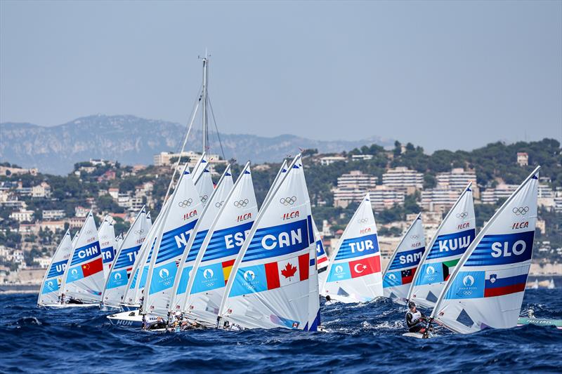 Start- Womens Dinghy (ILCA-6) - Day 67- Marseille - Paris2024 Olympic Regatta - August 3, 2024 photo copyright World Sailing / Sander van der Borch taken at  and featuring the ILCA 7 class