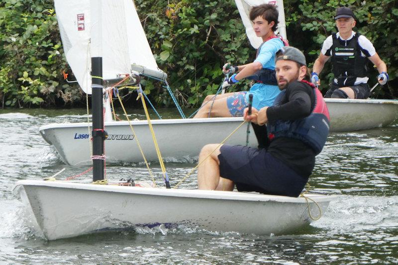 Laser class winner Tom Bull from Tamesis (nearest camera) gets in front of second-placed clubmate Henry Medcalf and Minima's Keith Payne - Minima Regatta 2024 photo copyright Rob Mayley taken at Minima Yacht Club and featuring the ILCA 7 class