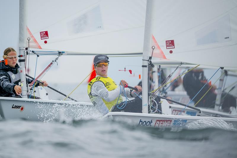 The Swiss Jean Glauser clinched the overall ILCA 4 victory at the Kiel Week with a one-day win in the eleventh and final race - Kiel Week 2024 photo copyright Sascha Klahn taken at Kieler Yacht Club and featuring the ILCA 4 class