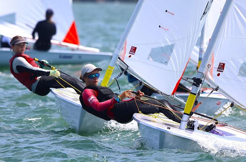 ILCA 4 girls in action at Australian 2025 Nationals - photo © Queensland ILCA Association