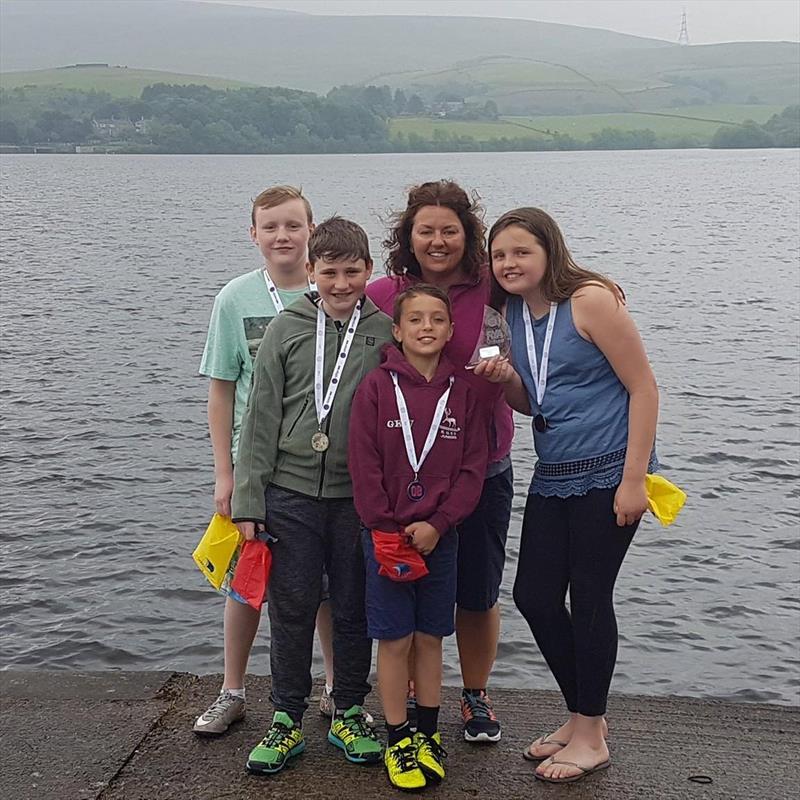 Elton's Got Talent team at the OnBoard 8 Hour Race at Hollingworth Lake photo copyright Andy Hoarty taken at Hollingworth Lake Sailing Club and featuring the Laser Pico class