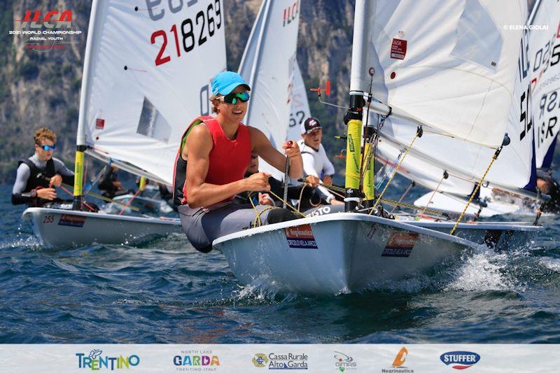 Seb Kempe in the 2021 ILCA 6 Youth Worlds at Lake Garda - photo © Elena Giolai / www.elenagiolai.com