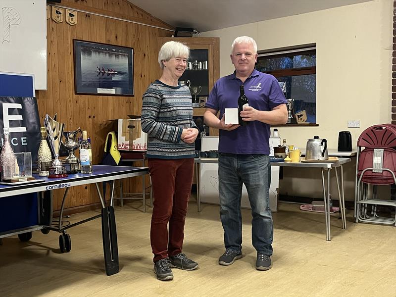 Simon Hopkins finishes 3rd in the Lightning 368 Rum & Mince Pie Open at West Oxfordshire Sailing Club photo copyright John Butler taken at West Oxfordshire Sailing Club and featuring the Lightning 368 class