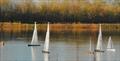 Brass Monkey Christmas race at Abbey Meads - the leading boats in both fleets, Phil Holliday 12, Stollery's 39 & 139 with Mike Wilkie 995 neck and neck with Roger 2. (our total scores also tied!) © Roger Stollery