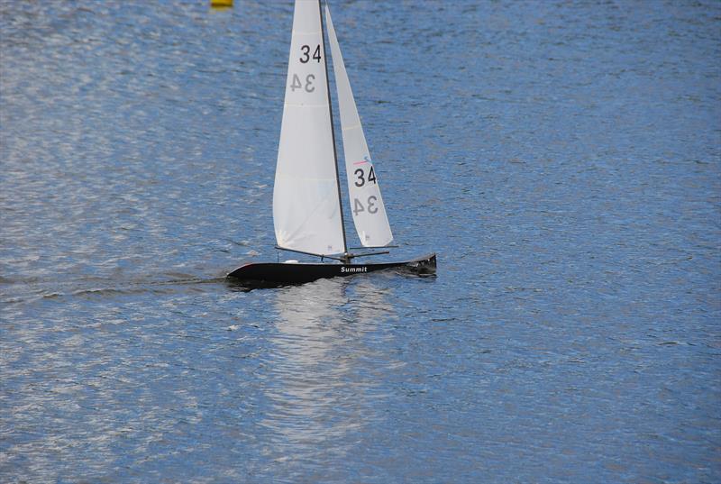 GAMES 6 Nylet RM Challenge Trophy: although old, 34 with its high and flared bow based on the shape of a Viking ship was still the most seaworthy in the strongest gusts photo copyright Roger Stollery taken at Guildford Model Yacht Club and featuring the Marblehead class