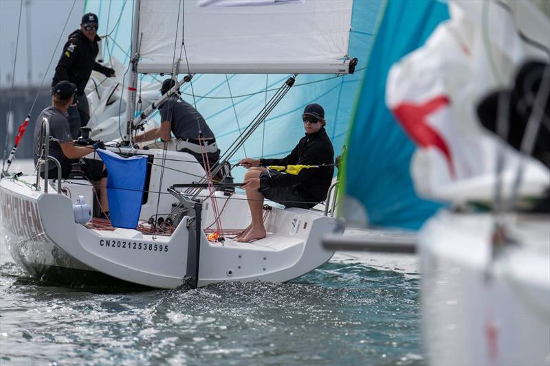 Egnot-Johnson (NZL) KNOTS Racing with crew Jack Frewin, Zak Merton, and Chris Main - World Match Racing Tour Shenzhen Bao'an Final 2024 - photo © Ian Roman / WMRT