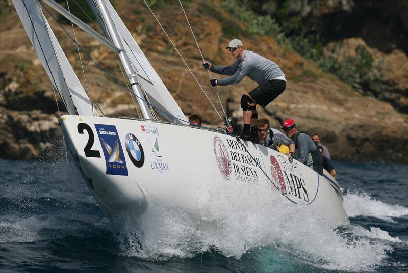 Russell Coutts skippering the custom built Swedish Match 40 designed for the tour, 2005 WMRT Toscana Cup - Locman Trophy, Italy - photo © Guido Cantini