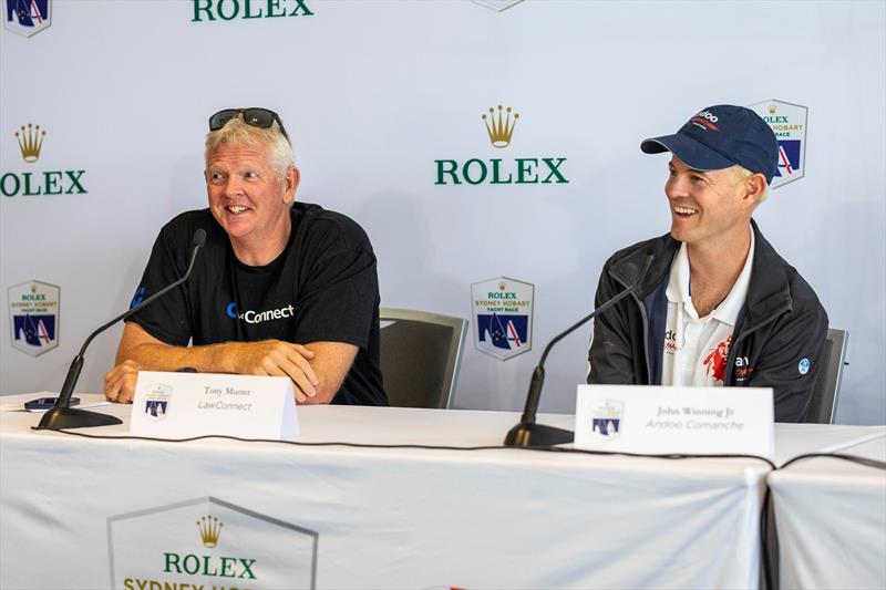 Tony Mutter of LawConnect and John Winning Jr of Andoo Comanche at the Line Honour Contenders Conference photo copyright ROLEX / Andrea Francolini taken at Cruising Yacht Club of Australia and featuring the Maxi class