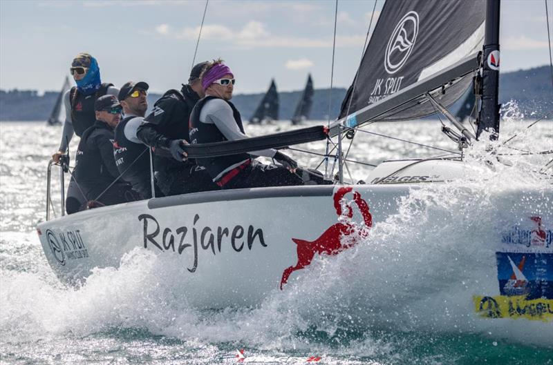 Lukasz Podniesinski's Razjaren CRO867 with Ante Cesic at the helm on Day 3 - 2024 Melges 24 European Championship - Split, Croatia - photo © JK Split / IM24CA / Zerograddinord