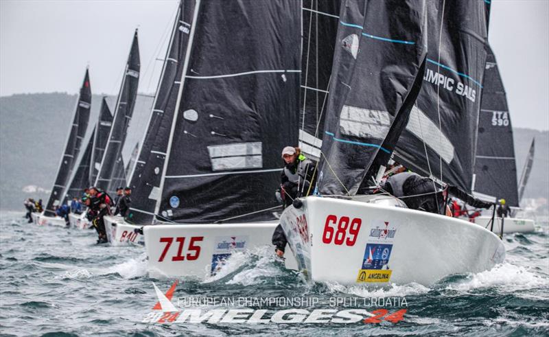 Start line on Day 4 - 2024 Melges 24 European Championship - Split, Croatia - photo © JK Split | regate.com.hr