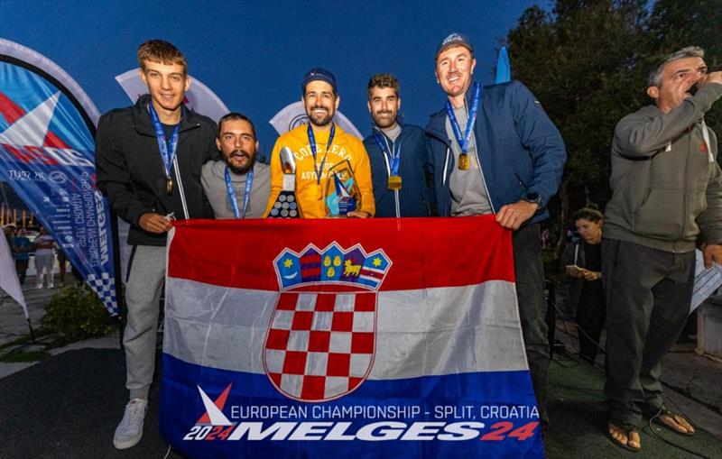 Mataran 24 CRO649 with Ivo Matic, Abte Botica, Mario Skrlj, Damir Civadelic and Max Carija are Corinthian champions - 2024 Melges 24 European Championship - Split, Croatia photo copyright JK Split / IM24CA / Zerograddinord taken at Sailing Club Split and featuring the Melges 24 class