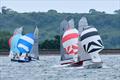 Chris Gould and Sophie Mackley leading the fleet in the final race during the Allen Merlin Rocket Inlands at Bristol Corinthian © Patrick Blake