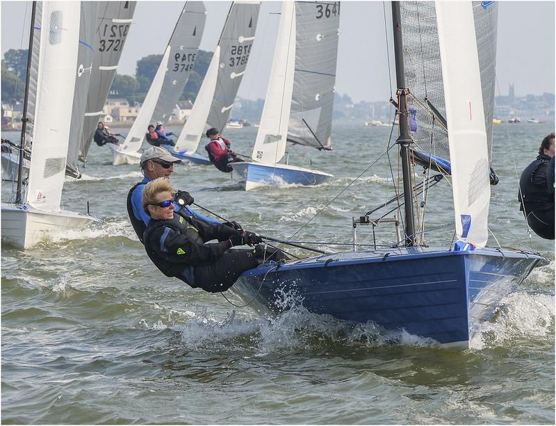 Mike and Jane Calvert win the Merlin Rocket Craftinsure Silver Tiller at Starcross photo copyright Heather and Garnett taken at Starcross Yacht Club and featuring the Merlin Rocket class