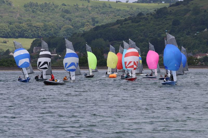 Navigating downwind under the watchful eye of David Batty during the Allen Merlin Rocket Inlands at Bristol Corinthian photo copyright Kate Lee taken at Bristol Corinthian Yacht Club and featuring the Merlin Rocket class