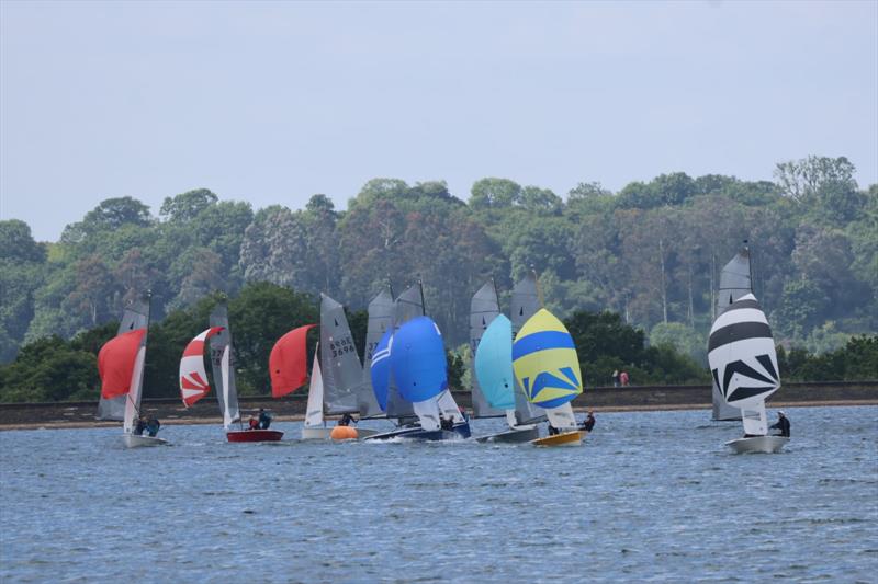 Chris Gould and Sophie Mackley lead the chasing pack during the Allen Merlin Rocket Inlands at Bristol Corinthian photo copyright Kate Lee taken at Bristol Corinthian Yacht Club and featuring the Merlin Rocket class