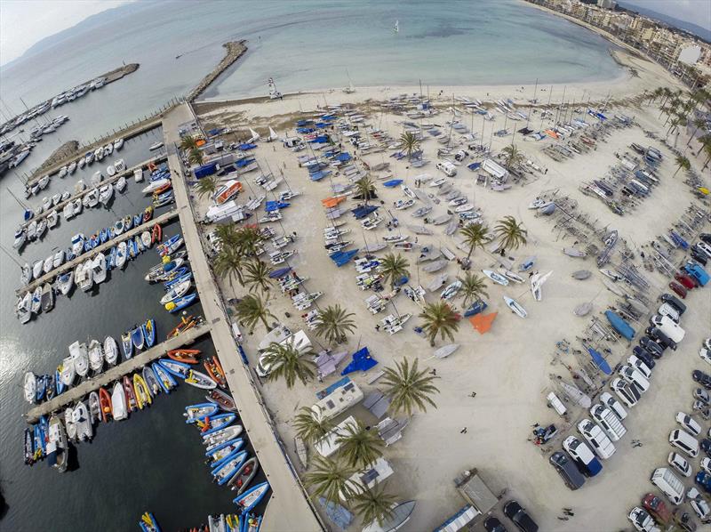 A packed dinghy park ahead of the Arenal Training Camps Trophy - photo © Jesus Renedo