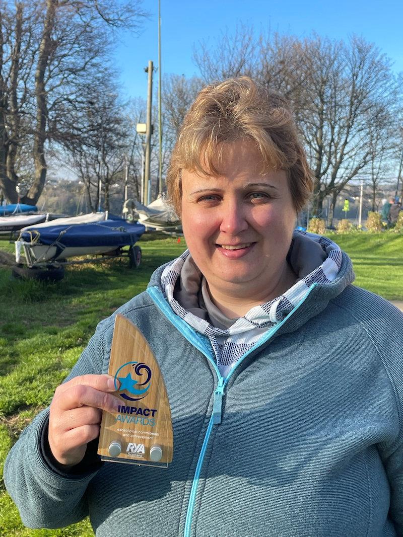 Instructor Cheryl Taylor receives RYA Scotland Impact Award photo copyright RYA Scotland taken at Dalgety Bay Sailing Club