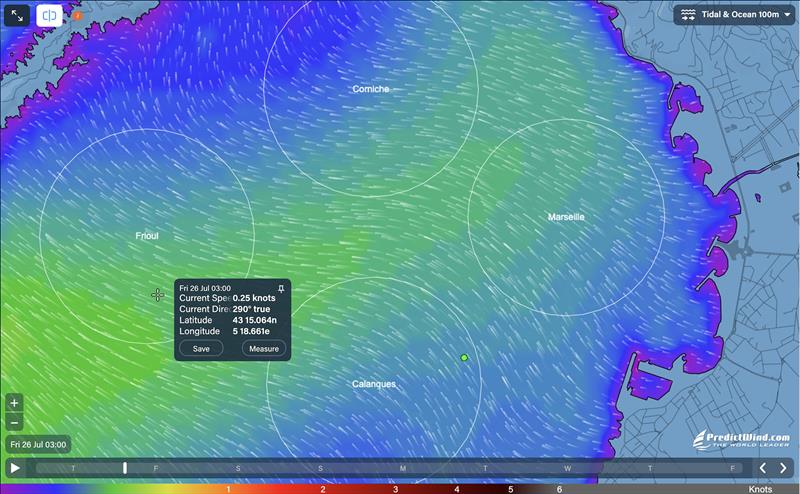 Marseille - High Resolution currents over the four course areas photo copyright Predictwind.com taken at 