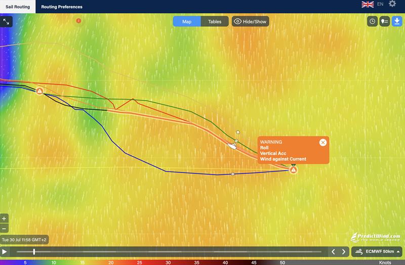 Weather Routing - Warning - Wind Against Current - photo © Predictwind.com