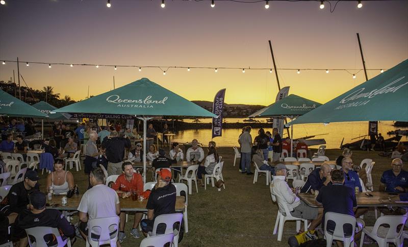 Competitors enjoying sunset drinks at WSC last night - 2024 Ocean Dynamics and Mount Gay Airlie Beach Race Week photo copyright VAMPP Photography taken at Whitsunday Sailing Club