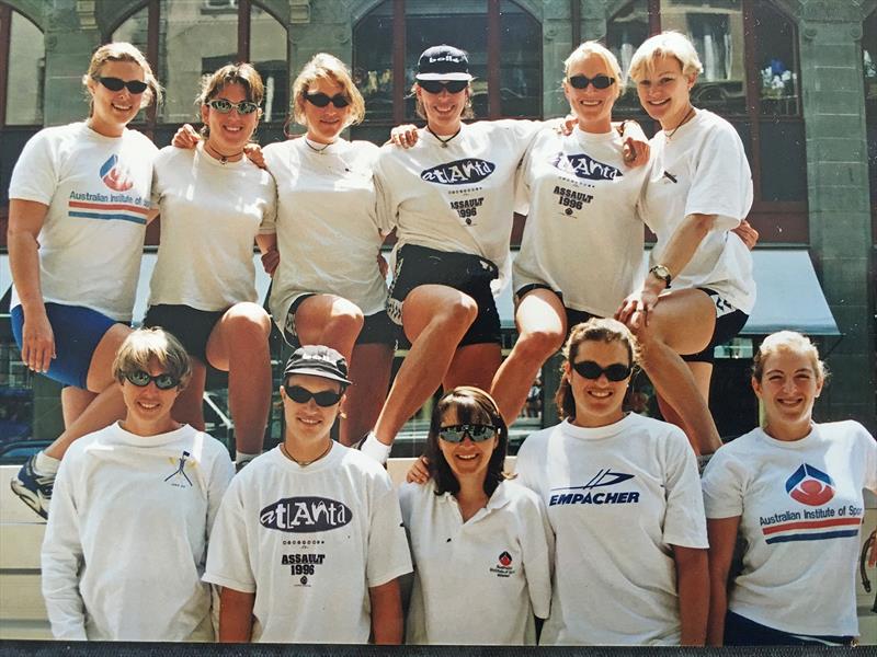 Women's 8 for Atlanta 1996 - the crew had just qualified for the Olympics at Lake Lucerne, Switzerland by 'winning the regatta of death' - photo © Mick Miller